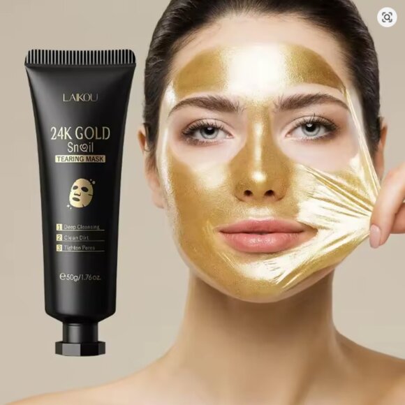 LAIKOU 24K Gold Sakura Peeling Face Mask AntiWrinkle Whitening Blackhead Removal - Picture 1 of 15
